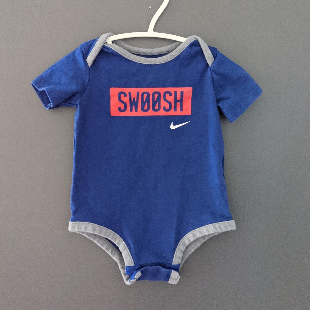 Nike Swoosh blue onesie/bodysuit